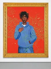 Passing on Posing by Kehinde Wiley, 2003, oil on canvas, in artist's wood frame, offered May 2016