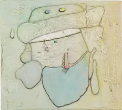 Nigel Cooke, Painter's Head 1 (Master), 2006, oil on canvas