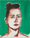 Julian Schnabel, Portrait of Pat Hearn, 1987, oil on canvasboard