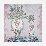 Deer God of the Forest and Arhat by Takashi Murakami, 2013, offset lithograph in colors, sold May 2026