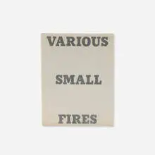 Ed Ruscha, Various Small Fires and Milk, 1964 / 1970, black offset printing with yellow varnish tint overprint on 100 lb. white Vicksburg Vellum text paper
