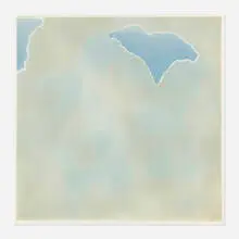 Untitled (blue paper clouds) by Joe Goode, 1971, lithograph in colors, sold May 2026