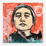 Hung Liu, Citizen (from the Official Portraits series), 2006, lithograph in colors and collage on BFK Rives
