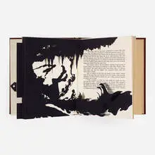 Kara Walker, Freedom: A Fable Bound (Pop-Up Book), 1997, leather-bound volume of offset lithographs and five laser-cut pop-up silhouettes on wove paper