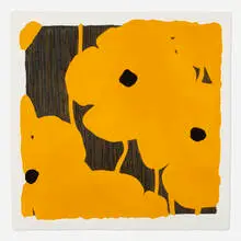 Yellow Flowers by Donald Sultan, 2003, Mixografía in colors on handmade paper, sold May 2026
