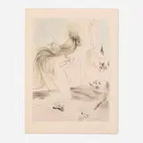 Salvador Dalí, Femme à genou (from the Vénus aux fourrures series), 1969, drypoint etching in colors on Arches