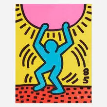 Keith Haring, International Youth Year, 1985, lithograph in colors on Arches
