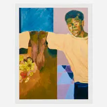Anthony Cudahy, Lean Mirrored (with Redon Flowers), 2021, archival pigment print