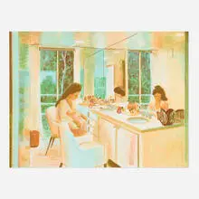 Caroline Walker, Brushwork (from the Sunset portfolio), 2018, lithograph in colors