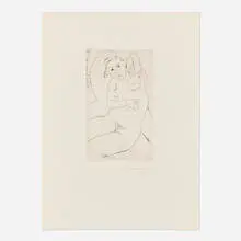 Henri Matisse, Nu assis-les yeux noris, drypoint on wove