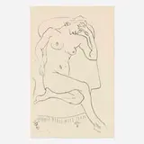 Henri Matisse, Nu assis dans un fauteuil, une jambe repliée, 1922, lithograph on Japon