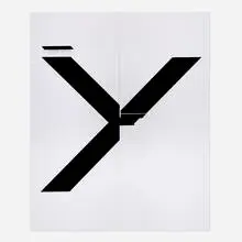 Wade Guyton, X Poster (Untitled, 2007, Epson Ultrachrome inkjet on linen, 84 x 69 inches, WG1211), 2019, hand-folded digital print with archival UV curable ink