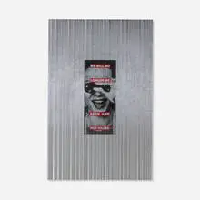 Barbara Kruger, We Will No Longer Be Seen and Not Heard, 1992, lithograph in colors on aluminum foil mounted to Lana Gravure