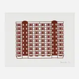 Julian Opie, Apartment 5, 2021, woodcut in colors