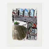 Bob Dylan, Sidewalk Cafe, 2011, giclée print in colors on Hahnemühle 350gsm Museum Etching