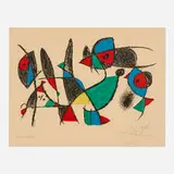 Plate from Miró Lithographs II by Joan Miró, 1975, lithograph in colors on Arches, sold May 2026