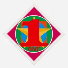 One (from the American Dream portfolio) by Robert Indiana, 1997, screenprint in colors, sold May 2026