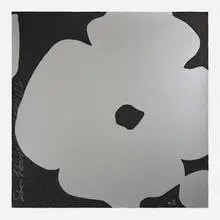 Donald Sultan, Silver Flowers, March 3, 2011, 2011, screenprint in colors with hand-applied Silica on Sauders Waterford