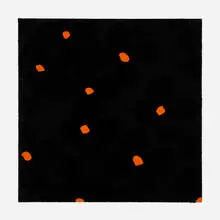 Donald Sultan, Orange and Black, March 22, 2011, 2011, screenprint in colors with hand-applied Silica on Sauders Waterford