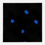 Donald Sultan, Black and Blues, March 30 2011, 2011, screenprint in colors with hand-applied Silica on Sauders Waterford