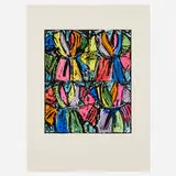 Jim Dine, Dexter's Four Robes, 1992, woodcut with hand-coloring on BFK Rives