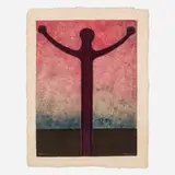 Hombre con Brazos Abiertos by Rufino Tamayo, 1984, Mixografía in colors on handmade paper, sold May 2026