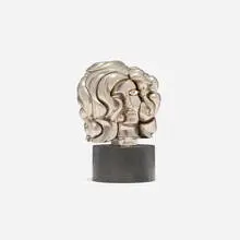 Miguel Ortiz Berrocal, Portrait de Michèle (Opus 110), 1969, nickel-plated Zamak, gold-plated brass, cubic zirconia, enamel