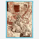 Frank Stella, Swan Engraving Framed II (from the Swan Engraving series), 1984, relief and etching in colors on light tan TGL handmade