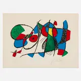 Plate VIII from Miró Lithographs II by Joan Miró, 1975, lithograph in colors, sold May 2026