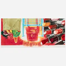 James Rosenquist, House of Fire, 1989, pressed paper pulp print in colors on TGL handmade with lithograph collage on Rives