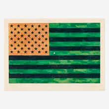 Jasper Johns, Flag (Moratorium), 1969, offset lithograph in colors