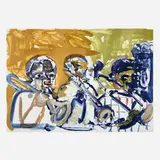 Romare Bearden, Brass Section (Jamming at Minton's) (from the Jazz Series), 1979, lithograph in colors on Arches