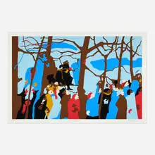 Jacob Lawrence, The Swearing In (from the Inaugural Impressions portfolio), 1977, screenprint in colors