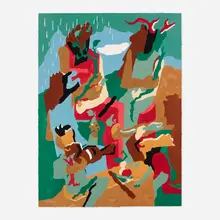 Jacob Lawrence, Celebration of Heritage, 1992, lithograph in colors