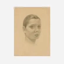 Héctor Poleo, Portrait of Adele, graphite on paper