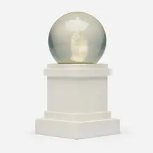 Maurizio Cattelan, L.O.V.E. Snow Globe, 2014, resin, glass, cast concrete