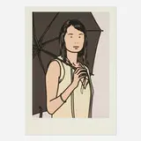 Julian Opie, Hijri with Umbrella, 2005, offset lithograph in colors