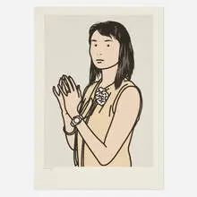 Hijri with Hands Together by Julian Opie, 2005, offset lithograph in colors, sold Jun 2026