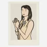 Julian Opie, Hijri with Hands Together, 2005, offset lithograph in colors