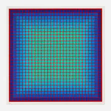 Conferring Blue by Julian Stanczak, 1981, screenprint in colors, sold Jun 2026