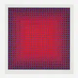Julian Stanczak, Compounded Red, 1980, screenprint in colors