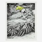 Jonathan Borofsky, I Dreamed I Could Fly at No. 3088752 (State IV), 1990, lithograph in colors with embossing