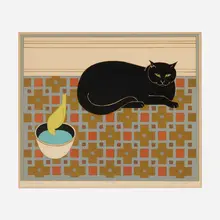 Will Barnet, Cat and Canary, 1971, lithograph in colors