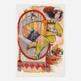 Théo Tobiasse, Pour désirer la femme jusqu'au fond de son miroir, lithograph in colors