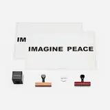 Yoko Ono, A Box of Smile and collection of ephemera, acrylic box with mirror; rubber stamp; printed paper; metal button