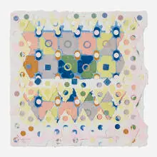 Alan Shields, West in the Breast (from the Soft and Fluffy Gears series), 1987, punched, glued, sewn and assembled handmade paper