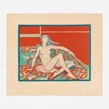 Françoise Gilot, Nude on a Sofa, 1971, lithograph in colors on Arches