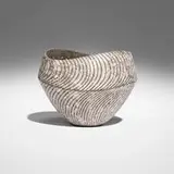 Daisuke Iguchi, Guinomi (sake cup), 2022, ash-coated earthenware with silver striated slip