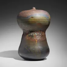 Toshiko Takaezu, Double Form (with rattle), c. 1970, glazed stoneware
