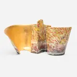Bennett Bean, Wing, c. 2000, pit-fired, painted, and gilt earthenware